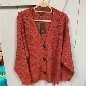 Beautiful Orange/Hot pink Cardigan Wild Fable NWT XL